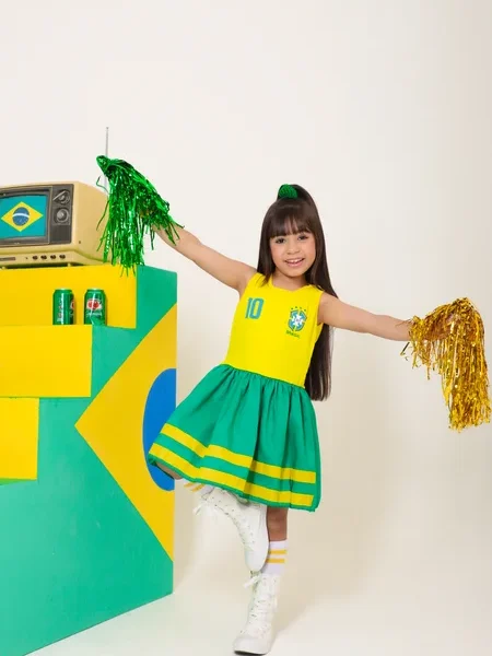 Vestido Brasil- Saia verde