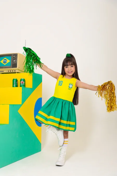 Vestido Brasil- Saia verde