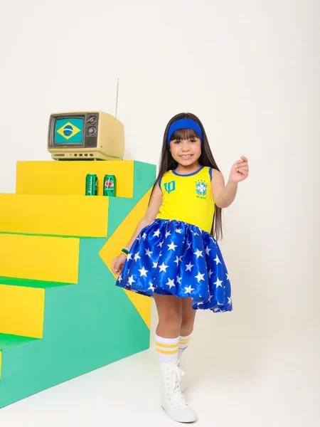 Vestido Brasil- Saia estrelada