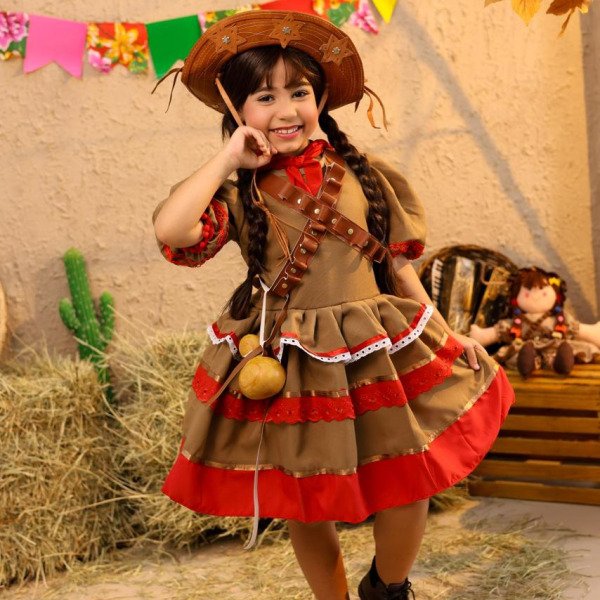 Maria Bonita/ Cangaceira-Vestido Junino Premium