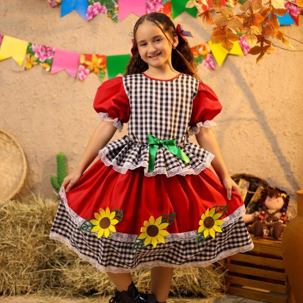 Matutinha Girassol- Vestido Junino Premium