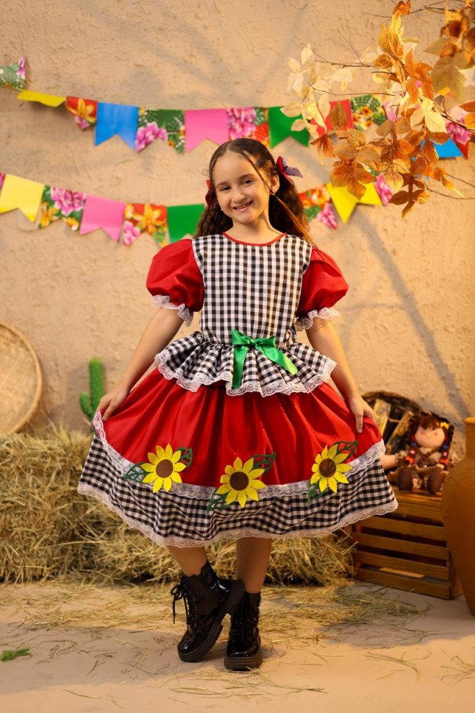 Matutinha Girassol- Vestido Junino Premium